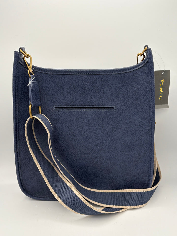 Women’s Style&Co Navy Blue Leather Crossbody Purse