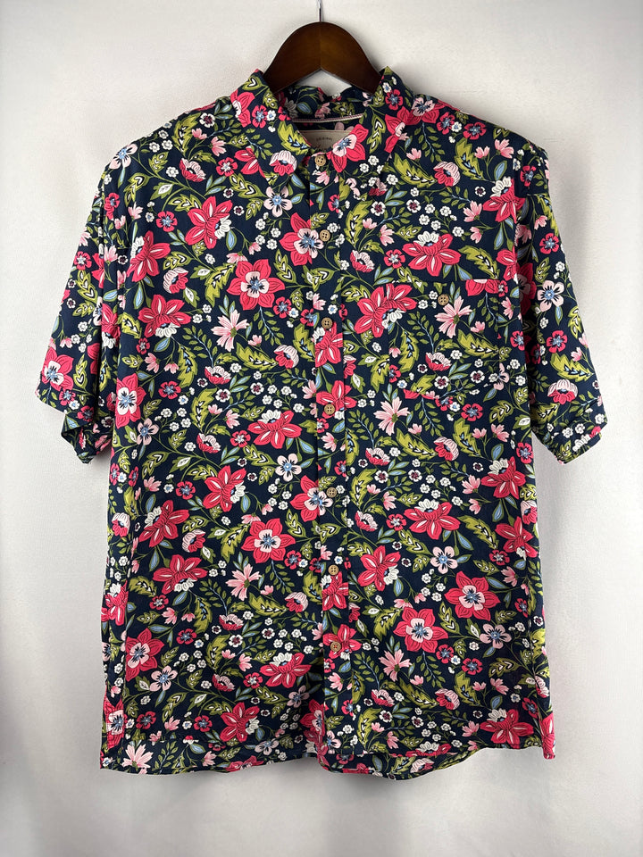 Men’s Weatherproof XL Navy Floral Short Sleeve Button Up