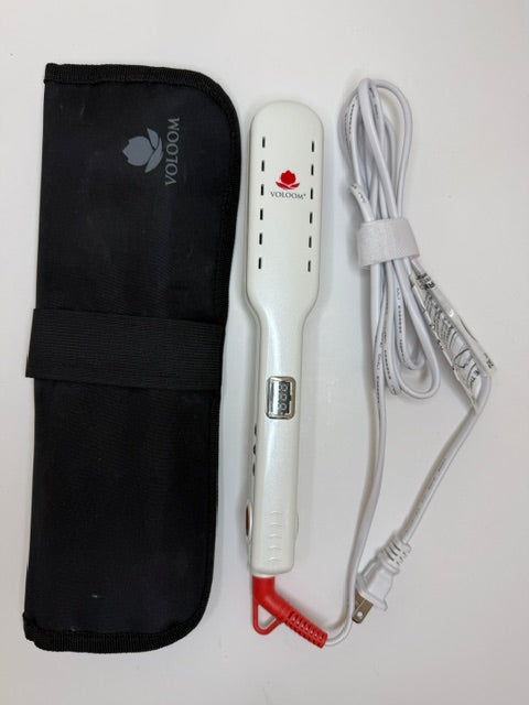 VOLOOM Classic 1.5 Inch Hair Volumizing Iron Pearl White With Heat Sleeve