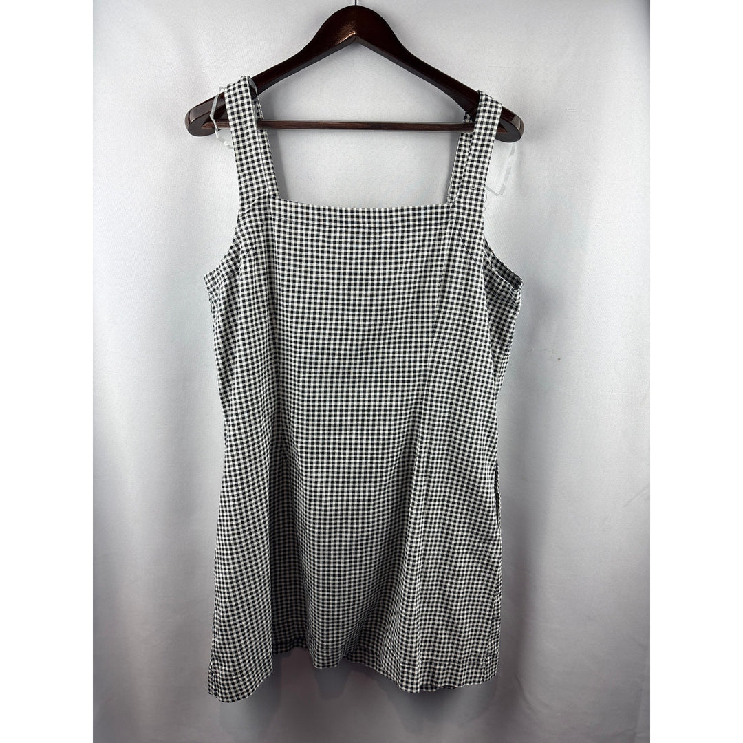 Women’s A New Day XL Black & White Gingham Sleeveless Mini Dress