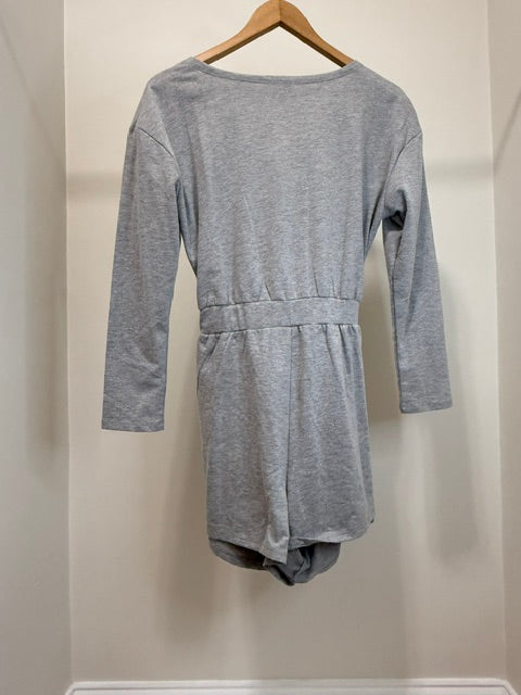 Venus Wrap Front Terry Romper Heather Gray SzXL