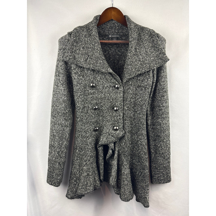 Women’s I.N.C Small Sparkly Dark Grey Pea Coat Style Cardigan