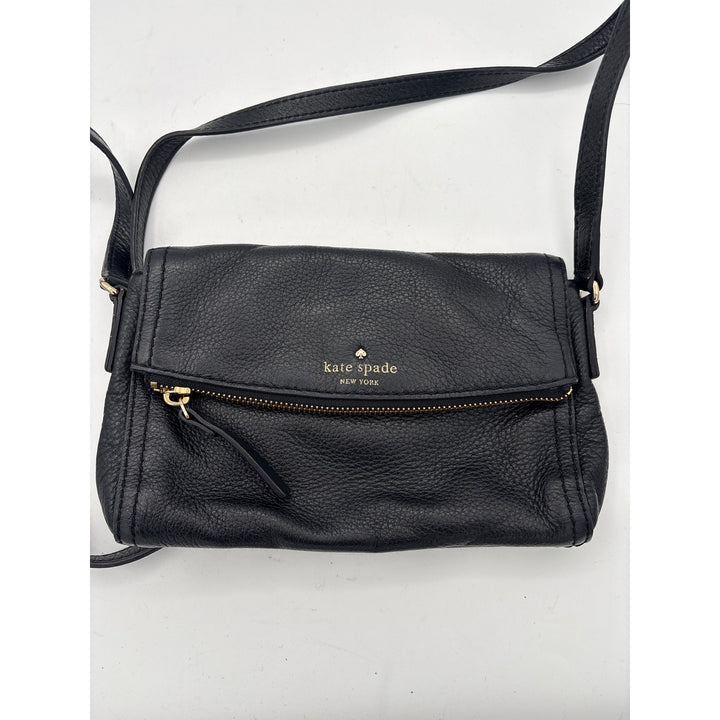 Women’s Kate Spade Black Leather Crossbody Purse w/ Gold Hardware