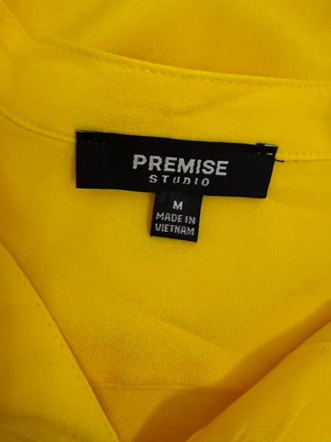 Premise Studio Utility Blouse Vibrant Yellow Roll Tab SzM
