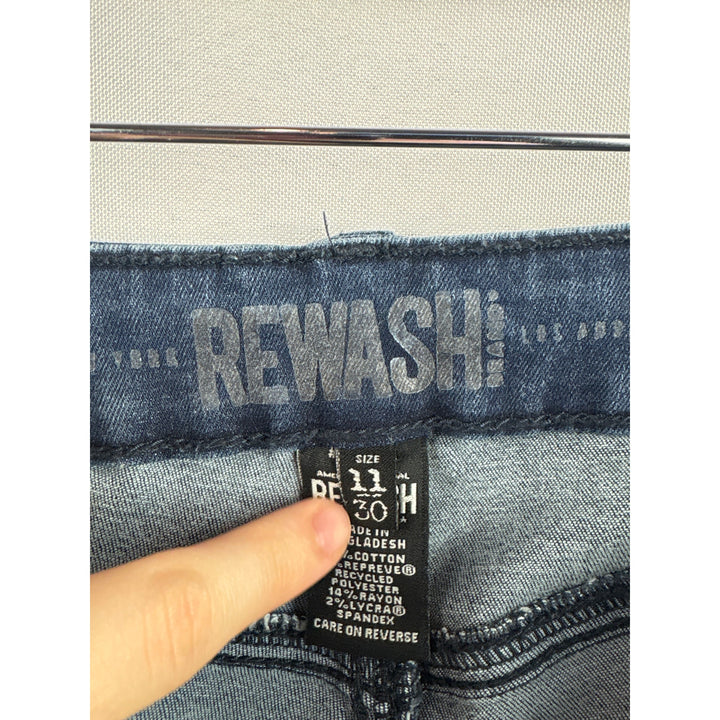Women’s Rewash Brand Size 11 Dark Blue Distressed Skinny Jeans