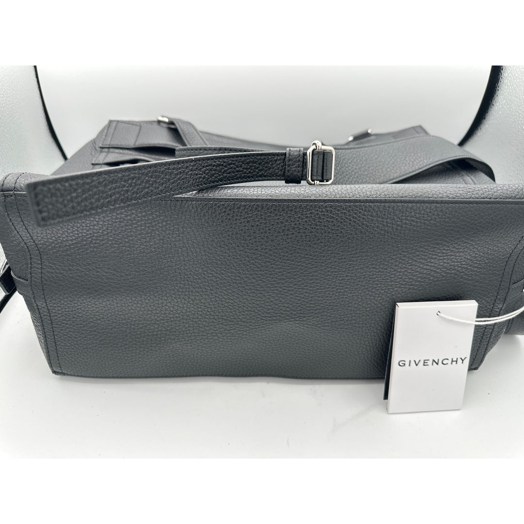Givenchy Black Leather Pebble Textured Large Pandora Travel Bag