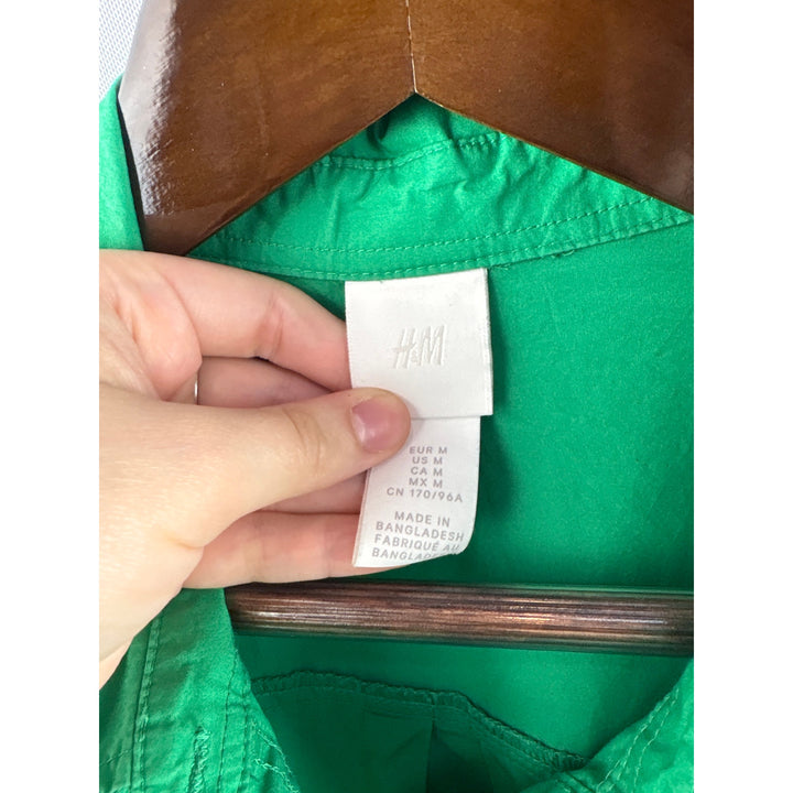 Women’s H&M Medium Emerald Green Button Down Midi Dress