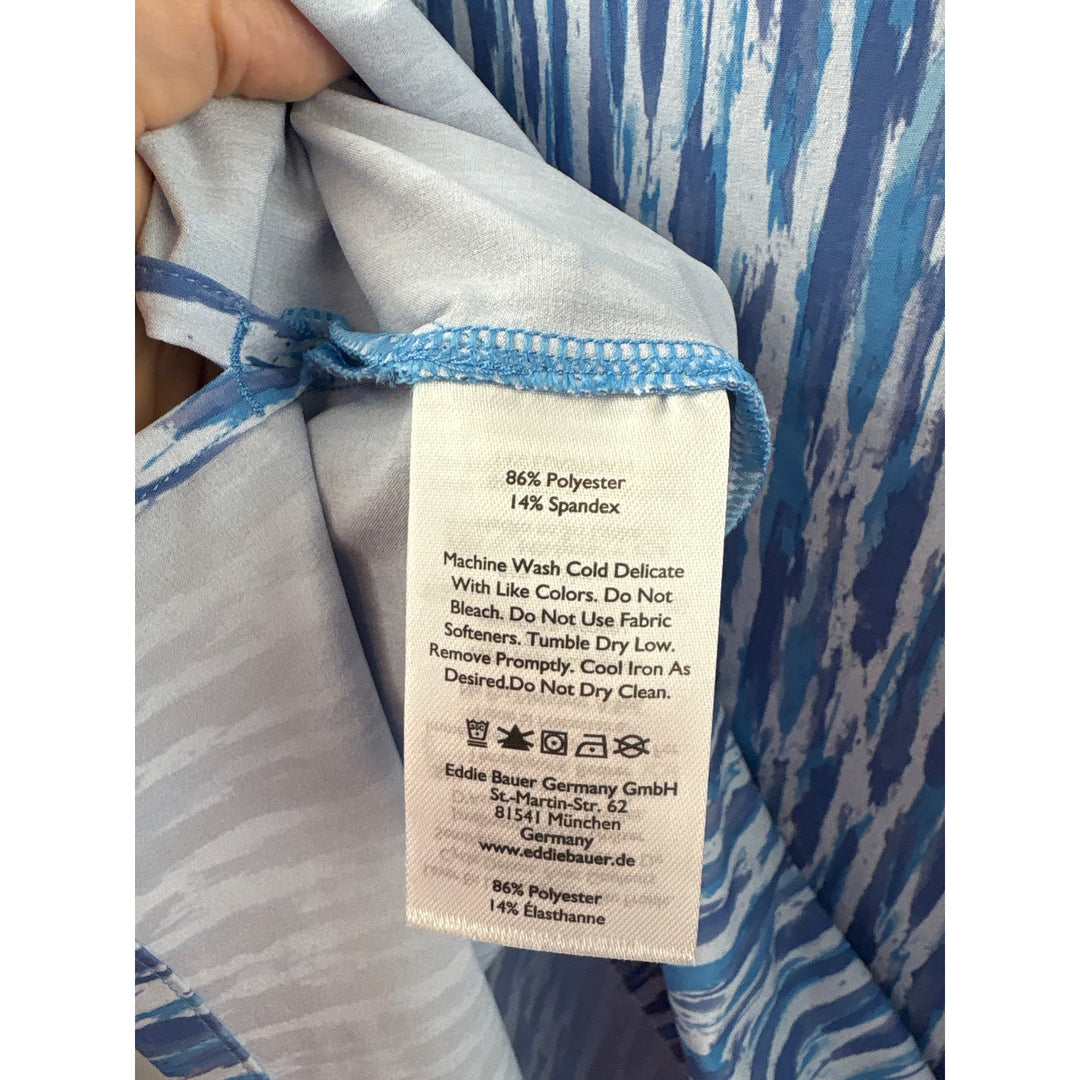 Women’s Eddie Bauer XL Blue & White Patterned Sleeveless Blouse