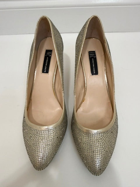 INC Metallic Gold Studded Pumps Heels Sz9.5
