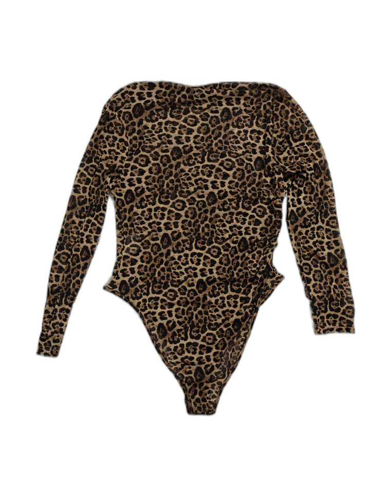 Women SHEIN CURVE Bodysuit Brown Leopard Print 1XL