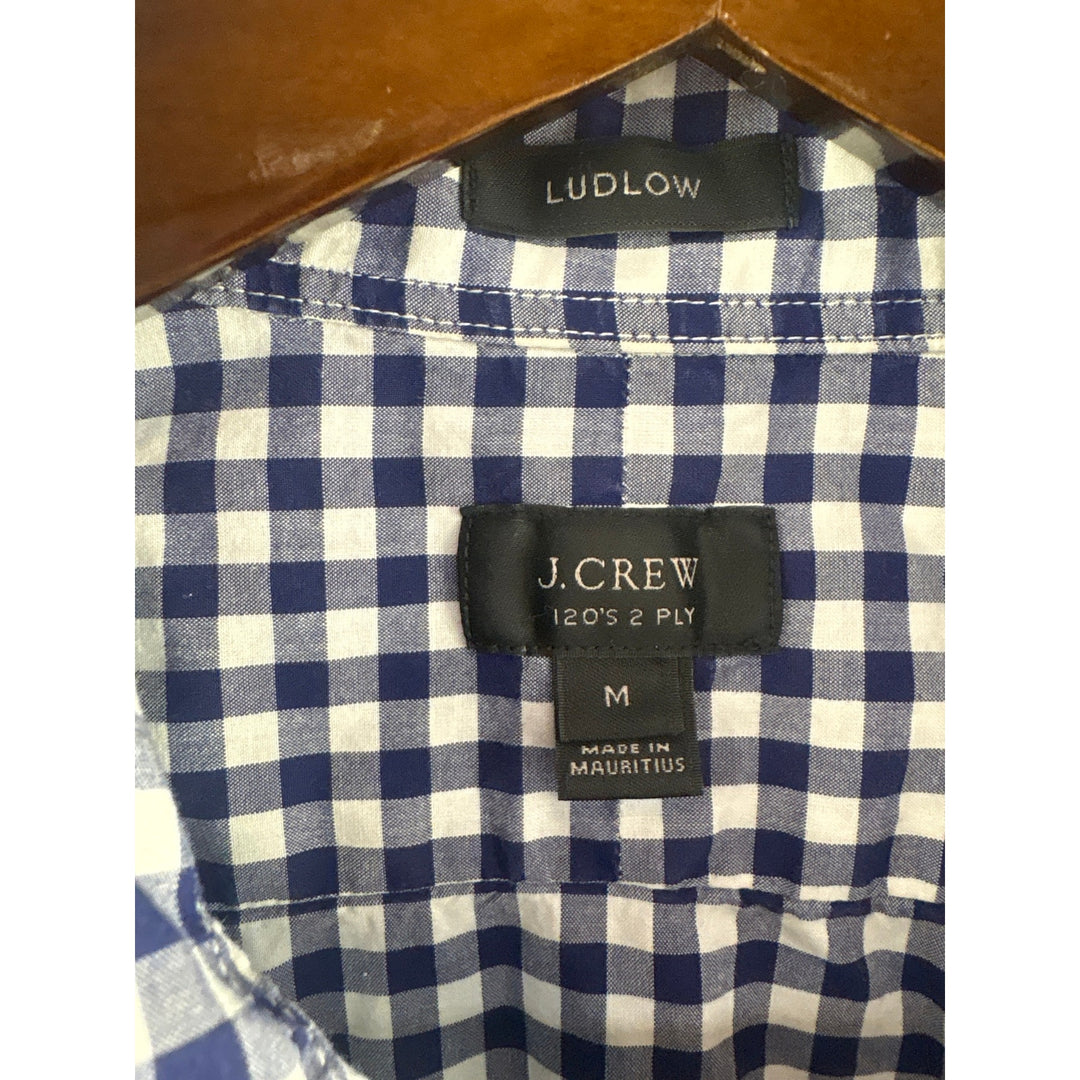 Men’s J.Crew Medium Blue & White Gingham Button Up