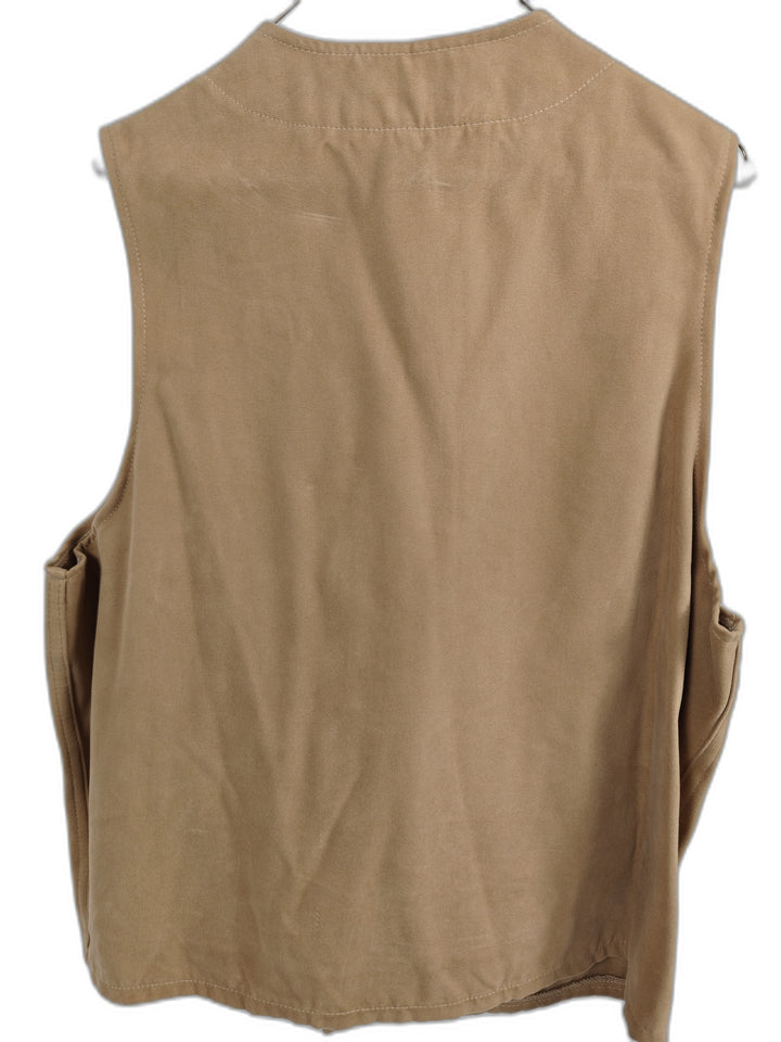 Classic Mens Filson Moleskin Cotton Vest Tan Button Front