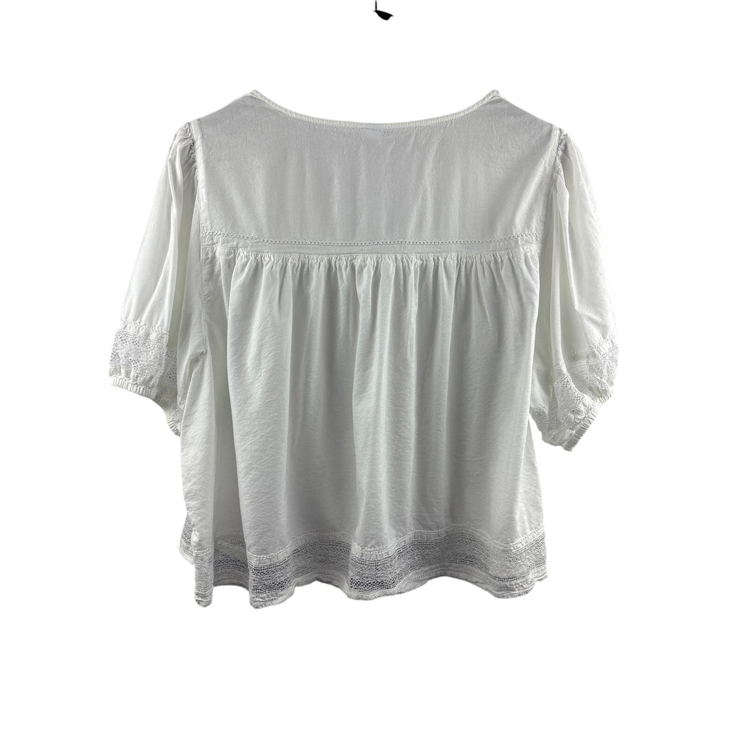 Women’s Old Navy XXL White Short Sleeve Button Up Blouse