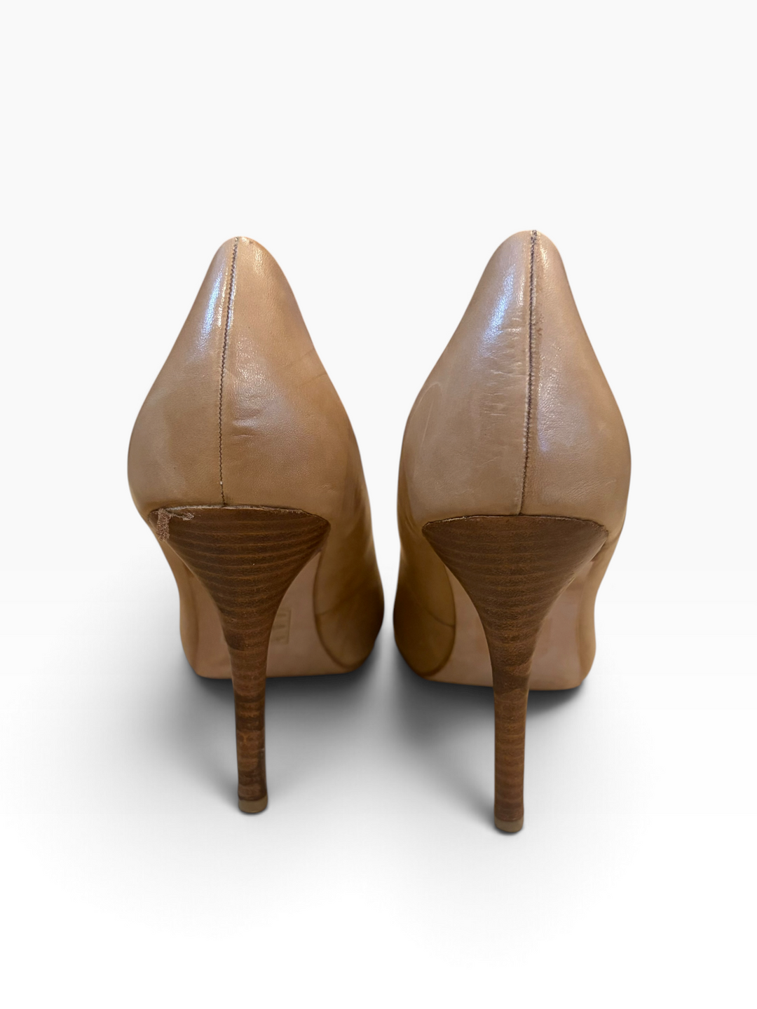 ALDO Tan Beige Genuine Leather Platform Pumps Heels Size 9 Nude Stiletto
