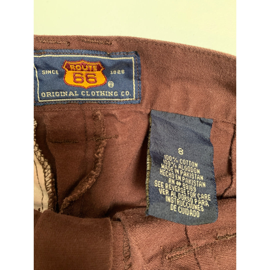 Route 66 Original Brown Cargo Shorts Size 8 Cotton