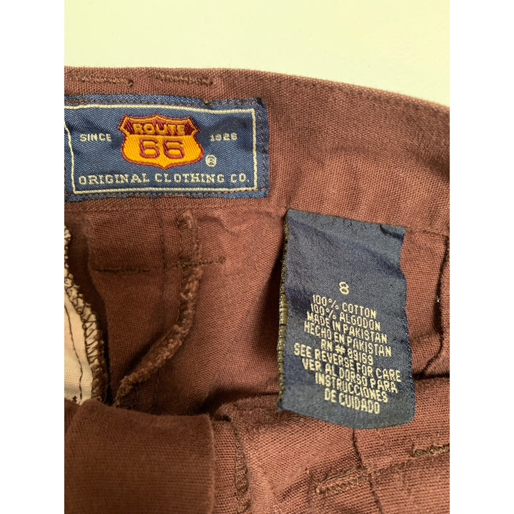 Route 66 Original Brown Cargo Shorts Size 8 Cotton