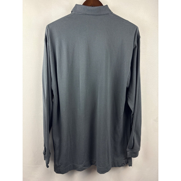 Men’s Vintage Cutter & Buck Large Dark Grey Long Sleeve Striped Polo