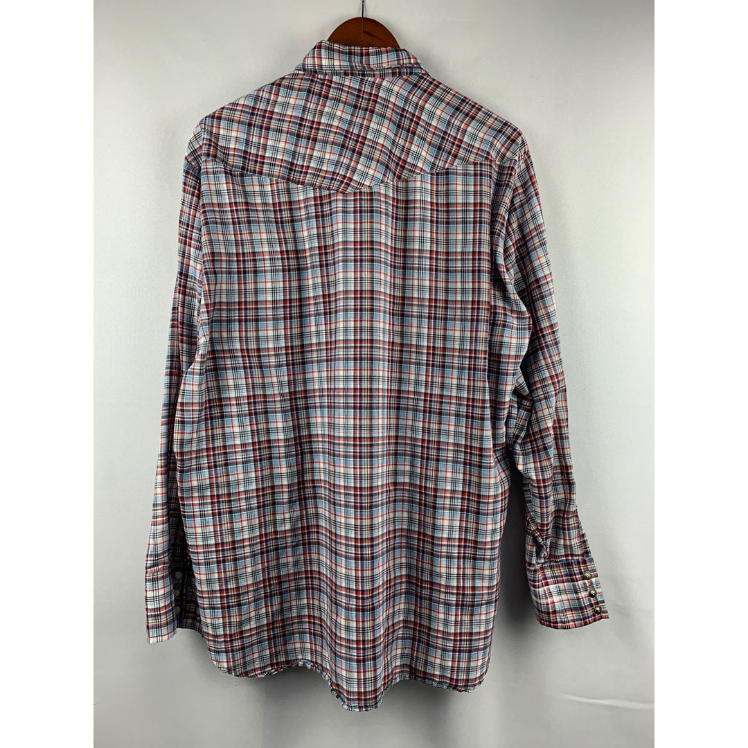 Key Imperial Mens Plaid Button-Up Shirt Size L