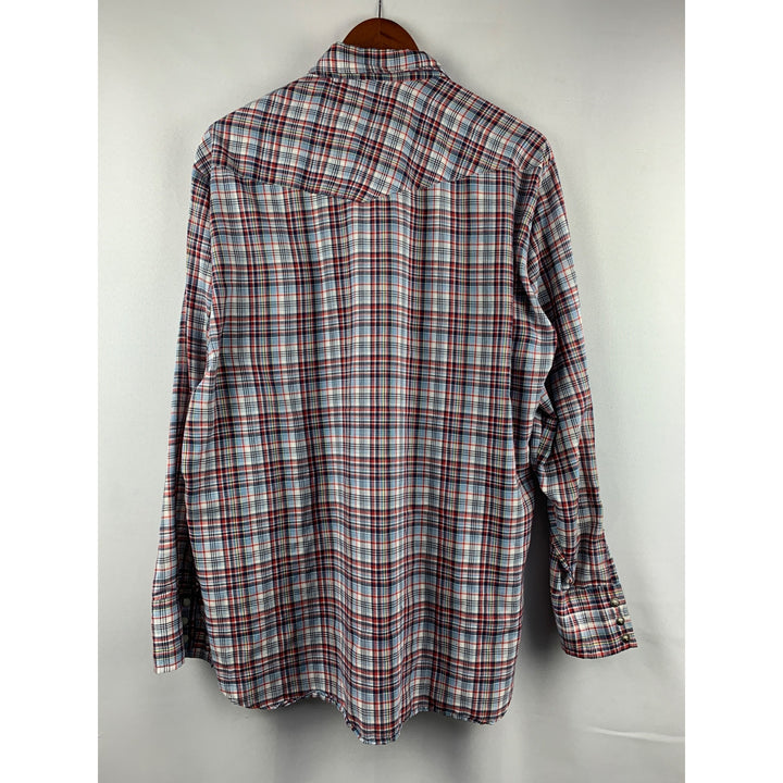 Key Imperial Mens Plaid Button-Up Shirt Size L