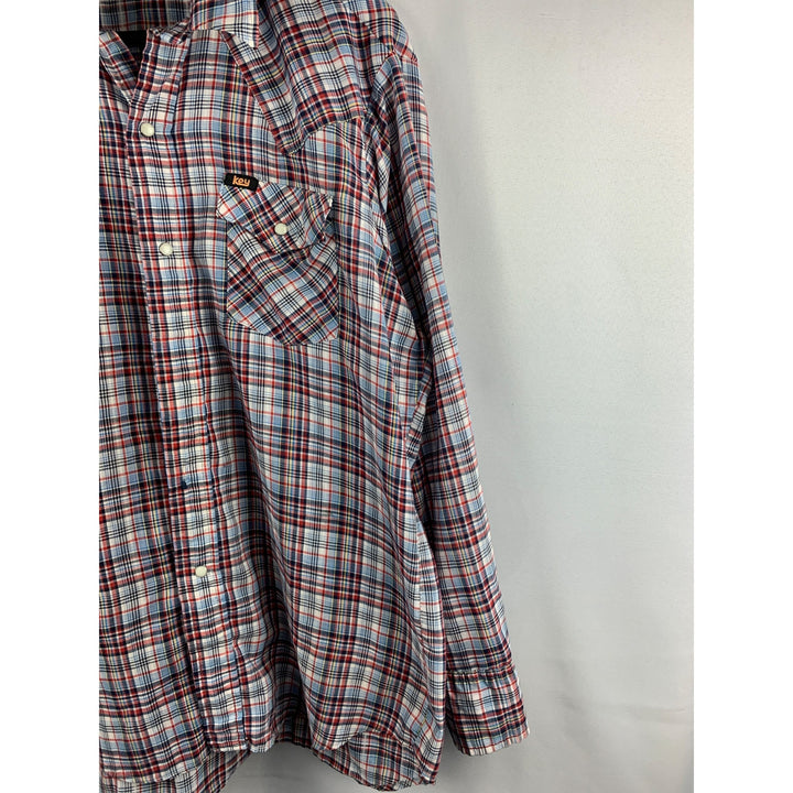 Key Imperial Mens Plaid Button-Up Shirt Size L