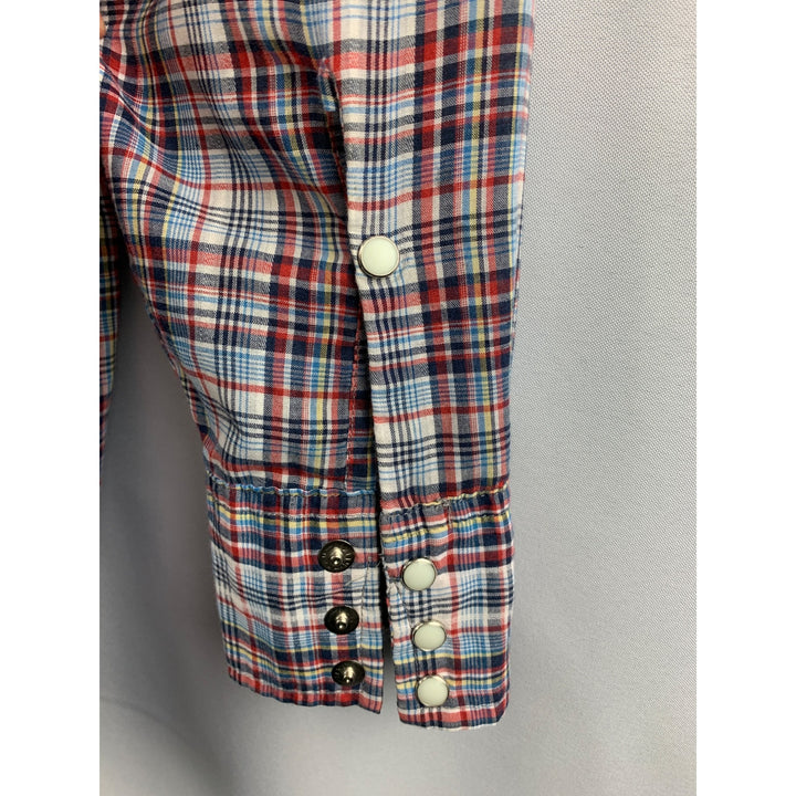 Key Imperial Mens Plaid Button-Up Shirt Size L