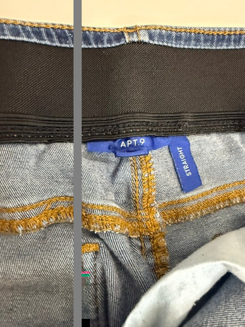 APT. 9 Straight‑Leg Jeans Sz12 (Medium Blue, 30” Inseam)