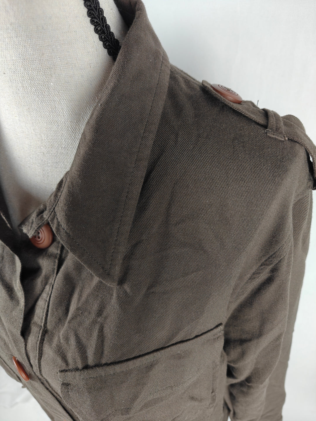 Women’s Harlowe &amp; Graham Utility Shirt Jacket Brown Size M