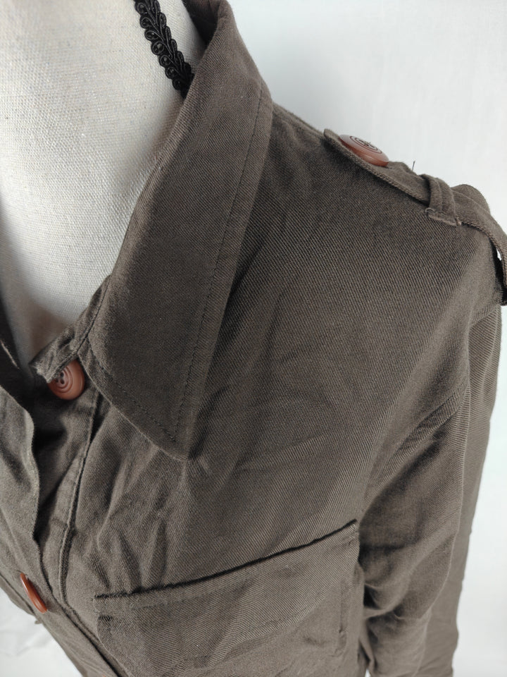 Women’s Harlowe &amp; Graham Utility Shirt Jacket Brown Size M