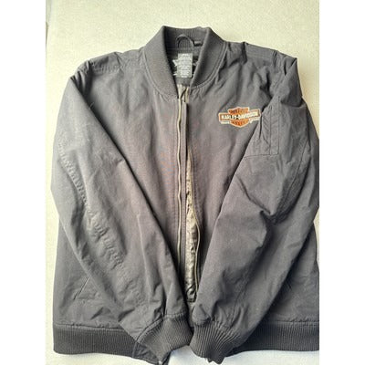 Men’s Harley Davidson Black Warm Windbreaker Jacket Sz XL Tall