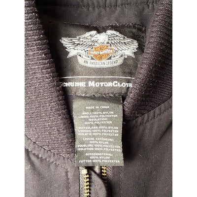 Men’s Harley Davidson Black Warm Windbreaker Jacket Sz XL Tall