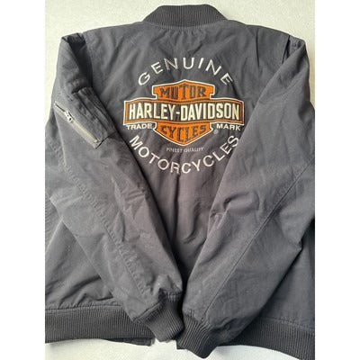 Men’s Harley Davidson Black Warm Windbreaker Jacket Sz XL Tall