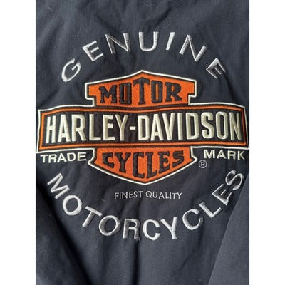 Men’s Harley Davidson Black Warm Windbreaker Jacket Sz XL Tall