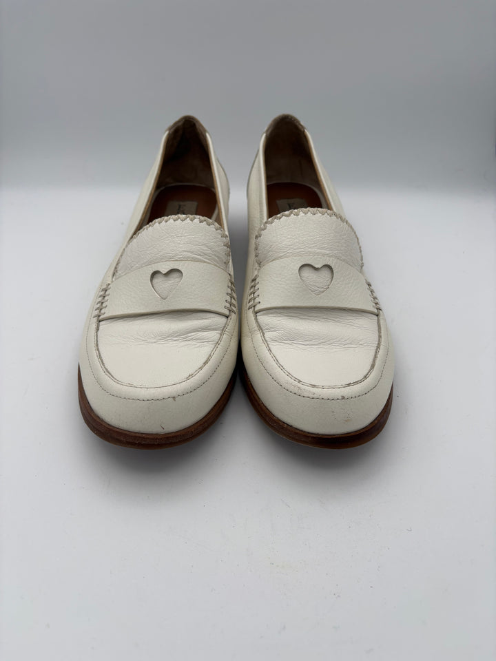 Women’s ED Ellen Degeneres Size 8.5 White Leather Loafers
