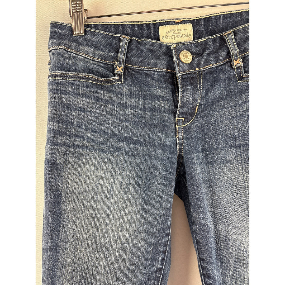 Aeropostale Womens Skinny Fit Jeans Size 4 Blue Denim Stretch Casual Pants