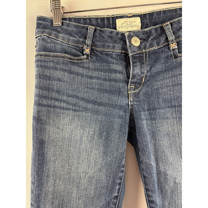 Aeropostale Womens Skinny Fit Jeans Size 4 Blue Denim Stretch Casual Pants