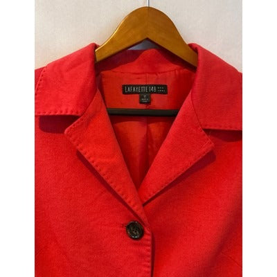 Women’s Lafayette 148 NY Wool Angora Red Blazer Size 12