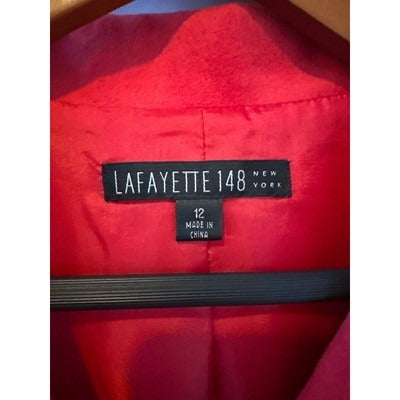 Women’s Lafayette 148 NY Wool Angora Red Blazer Size 12