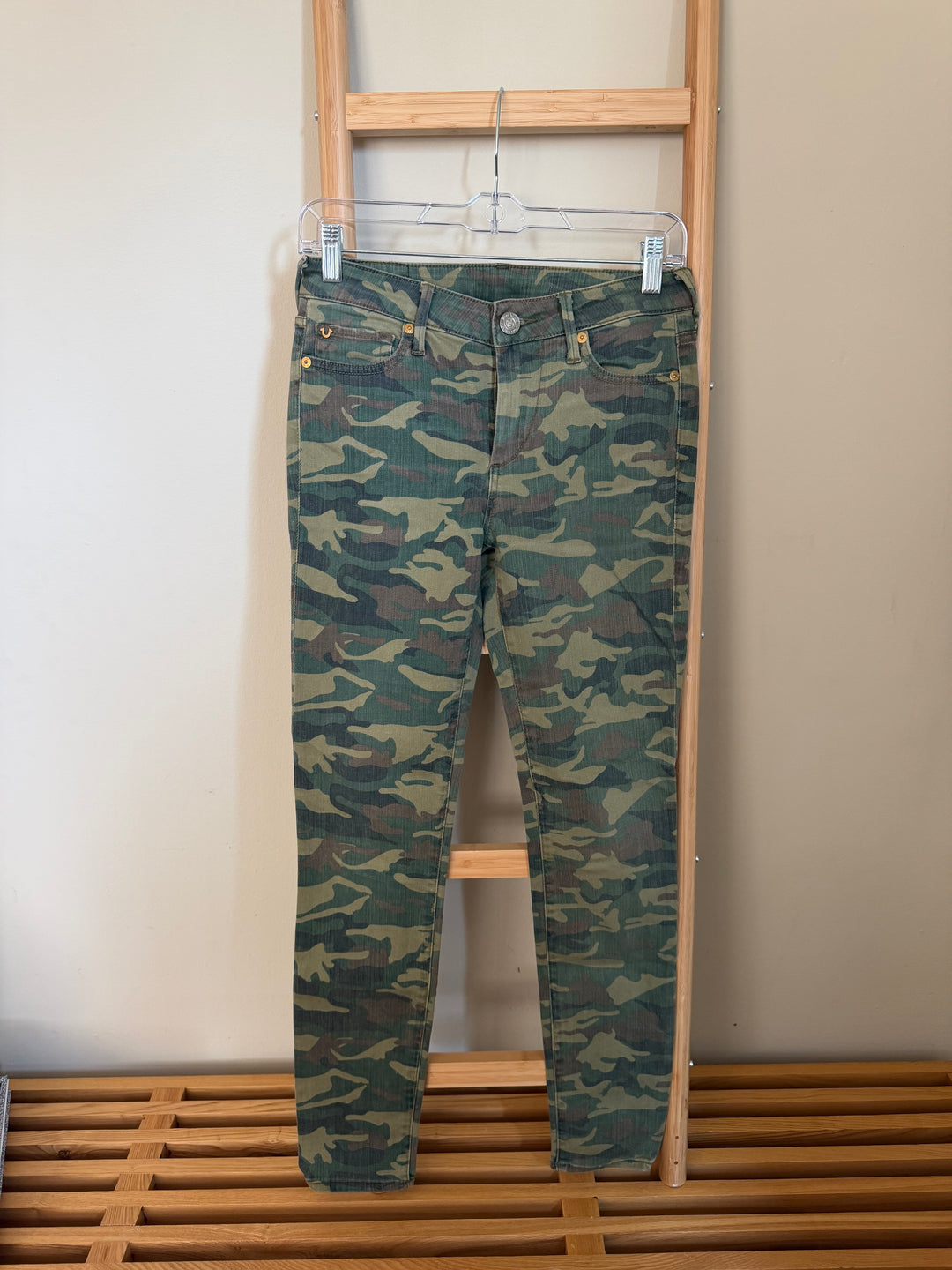 True Religion Casey Super Skinny Camo Jeans Camouflage Size 26