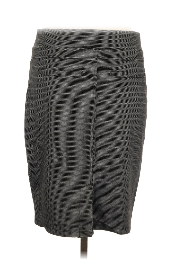 Liverpool Black Geometric Pattern Pencil Skirt w/Zip Pockets Women&