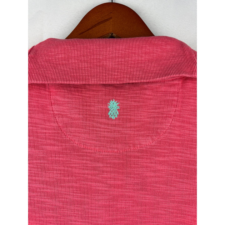 Tommy Bahama Womens S Pink Half-Zip Short Sleeve Tunic Dress
