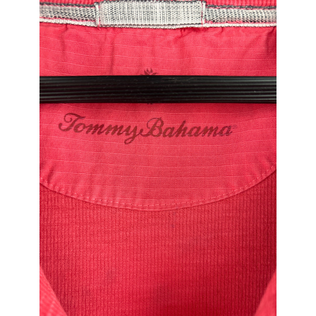Tommy Bahama Womens S Pink Half-Zip Short Sleeve Tunic Dress