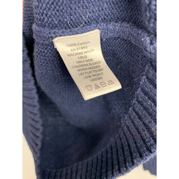 Liz Claiborne Womens Cable Knit V-Neck Sweater XXS Blue Cotton