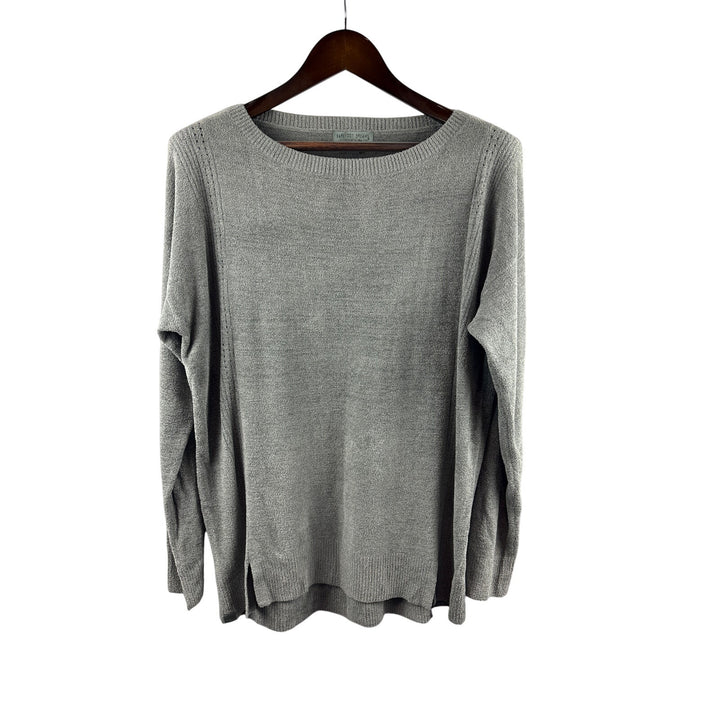 Women’s Barefoot Dreams Large Stone Gray Pull Over Plush Sweater