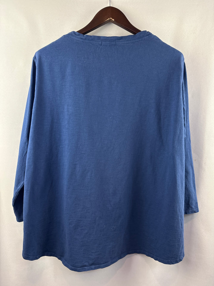 Women’s Fresh Produce Size 2X Navy Long Sleeve Shirt
