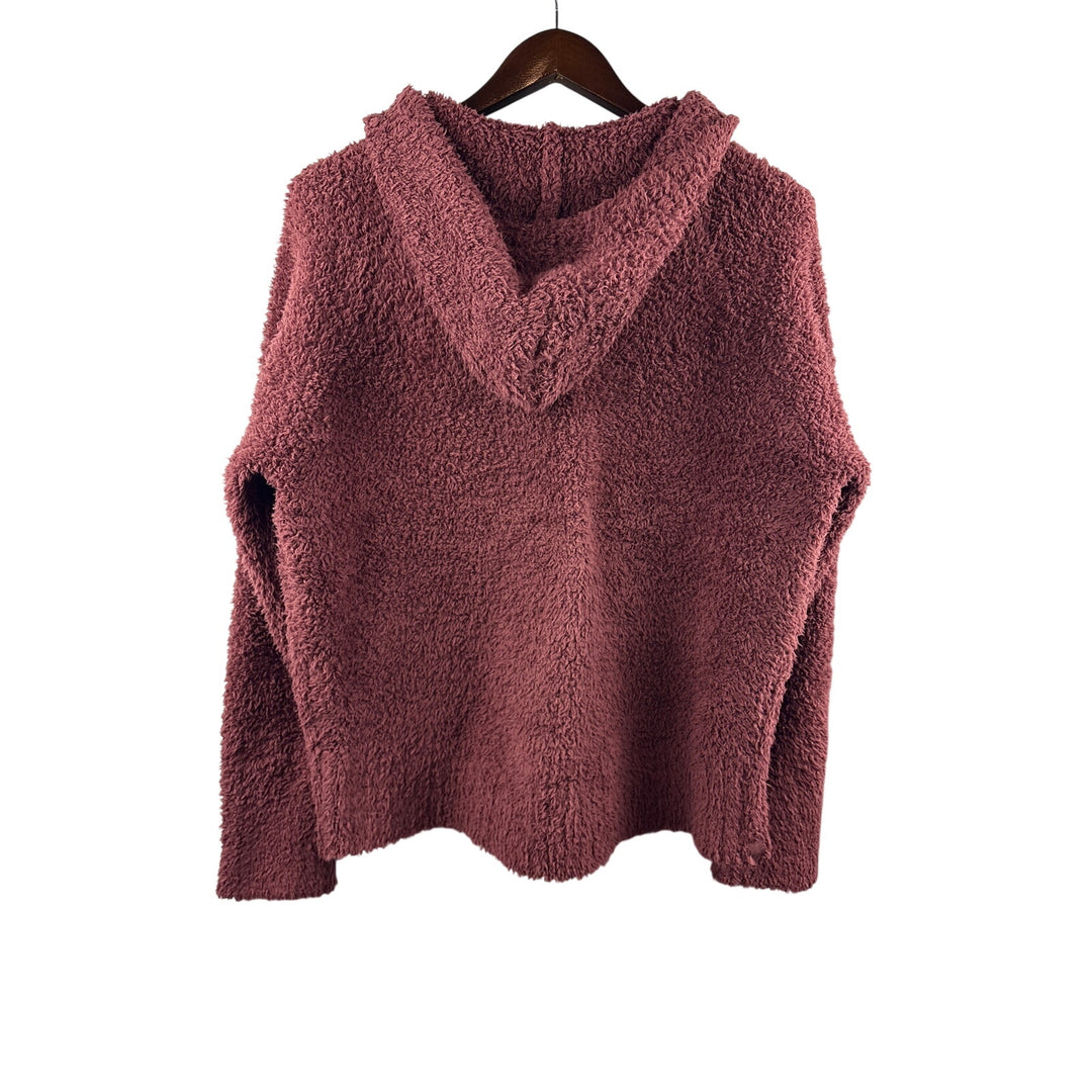 Women’s Barefoot Dreams Large Brick Red Zip Up Plush Cardigan
