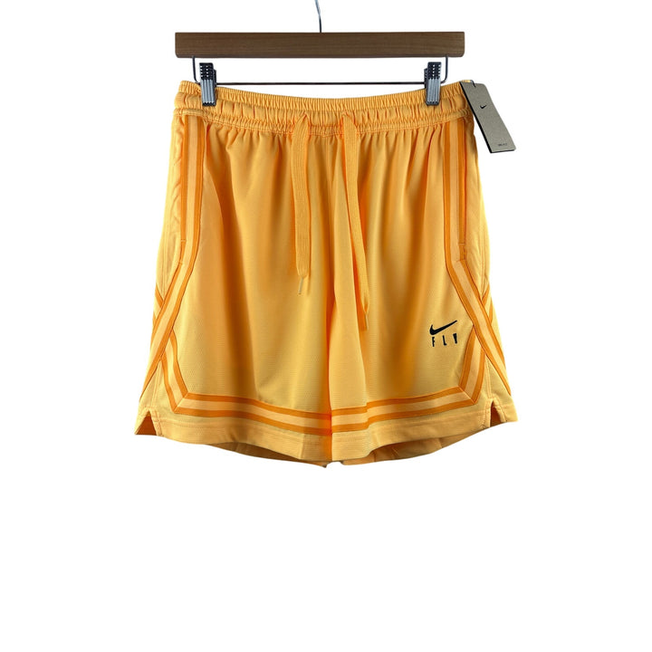 Women’s Nike Medium Bright Yellow w/ Dark Yellow Stripes Basketball Shorts