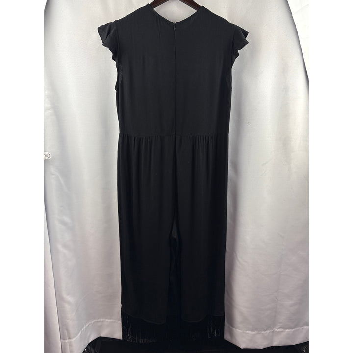 Women’s Zara Woman Large Black Jumpsuit w/ Fringe