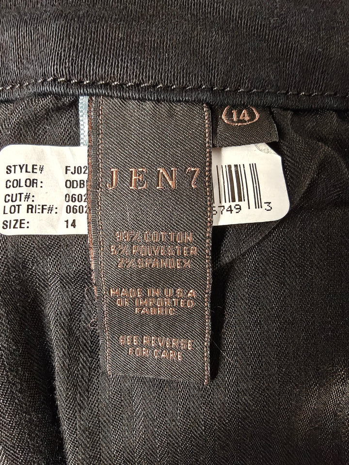JEN7 Womens Black Trouser Jeans Size 14 Stretch Denim NWT