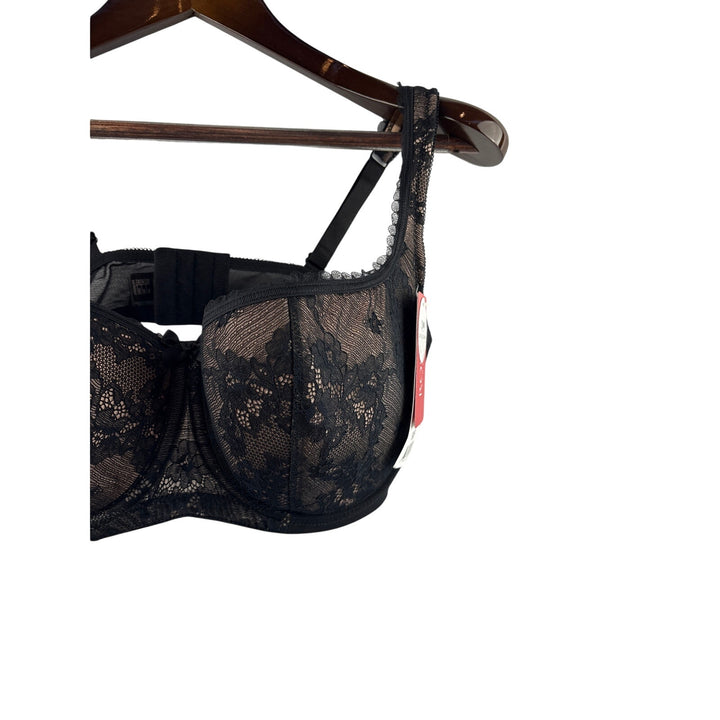 Women’s Rosme Size 40 DDD Black Lace Bra w/ Bow Detail