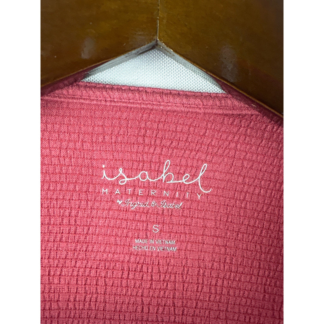 Women’s Isabel Maternity Small Brick Red Midi Sleeveless Dress